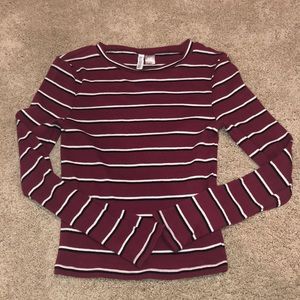 H&M Striped Rib Crop